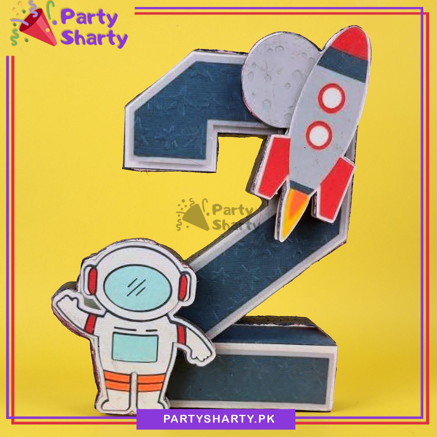Numeric 2 Thermocol Standee For Outerspace Theme Based Second Birthday Celebration and Party Decoration