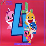 Numeric 4 Thermocol Standee For Baby Shark Theme Based Fourth Birthday Celebration and Party Decoration
