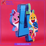 Numeric 4 Thermocol Standee For Baby Shark Theme Based Fourth Birthday Celebration and Party Decoration
