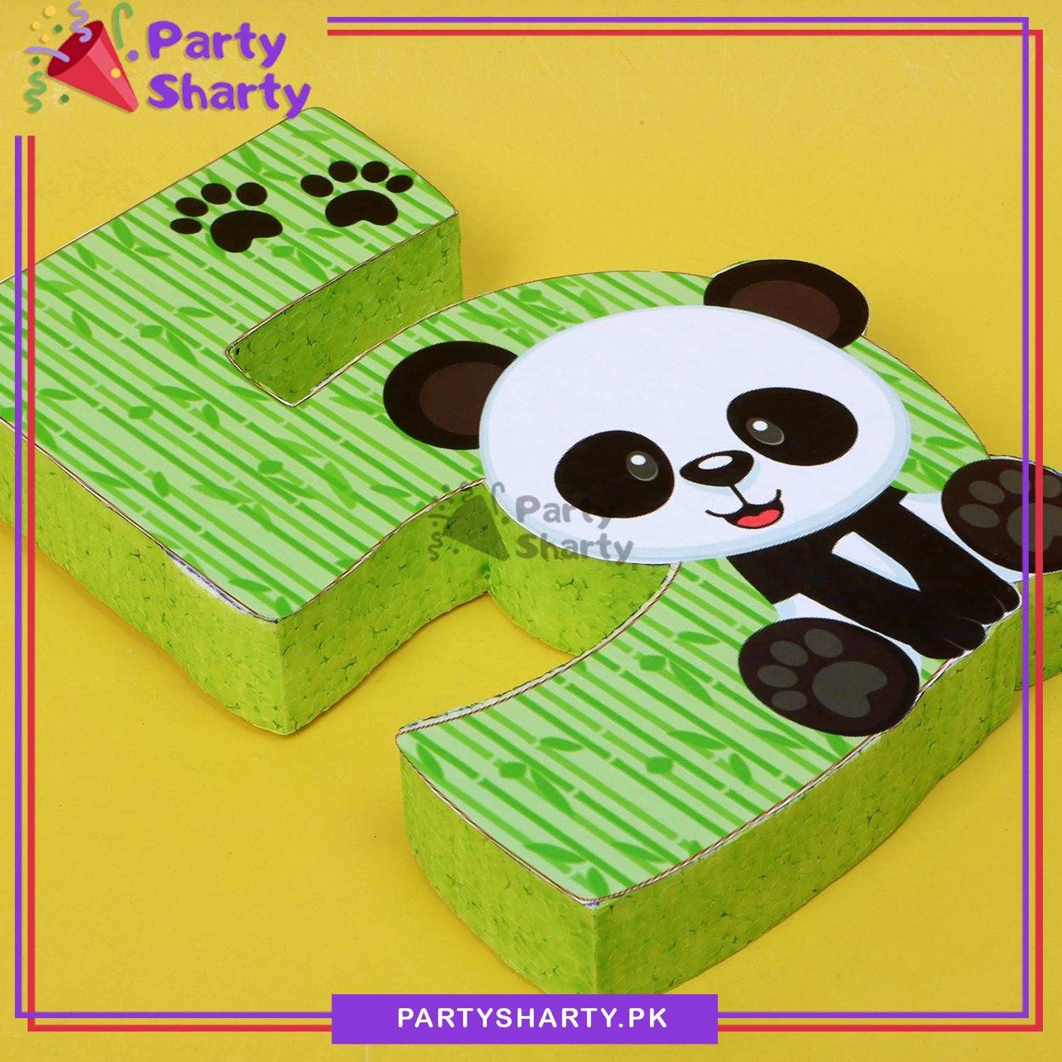 Numeric 5 Thermocol Standee For Panda Theme Based Fifth Birthday Celebration & Decoration