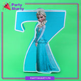 Numeric 7 Elsa Character Thermocol Standee For Frozen Theme Based Seventh Birthday Celebration and Party Decoration