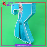 Numeric 7 Elsa Character Thermocol Standee For Frozen Theme Based Seventh Birthday Celebration and Party Decoration