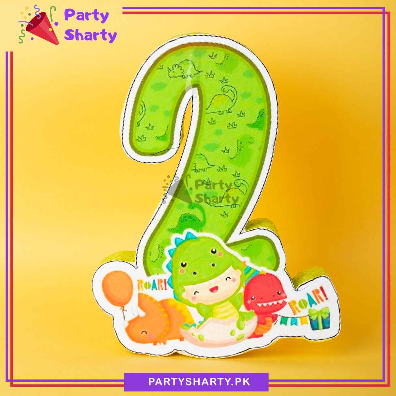 Numeric 2 Thermocol Standee For Dinosaur Theme Based Second Birthday Celebration & Decoration