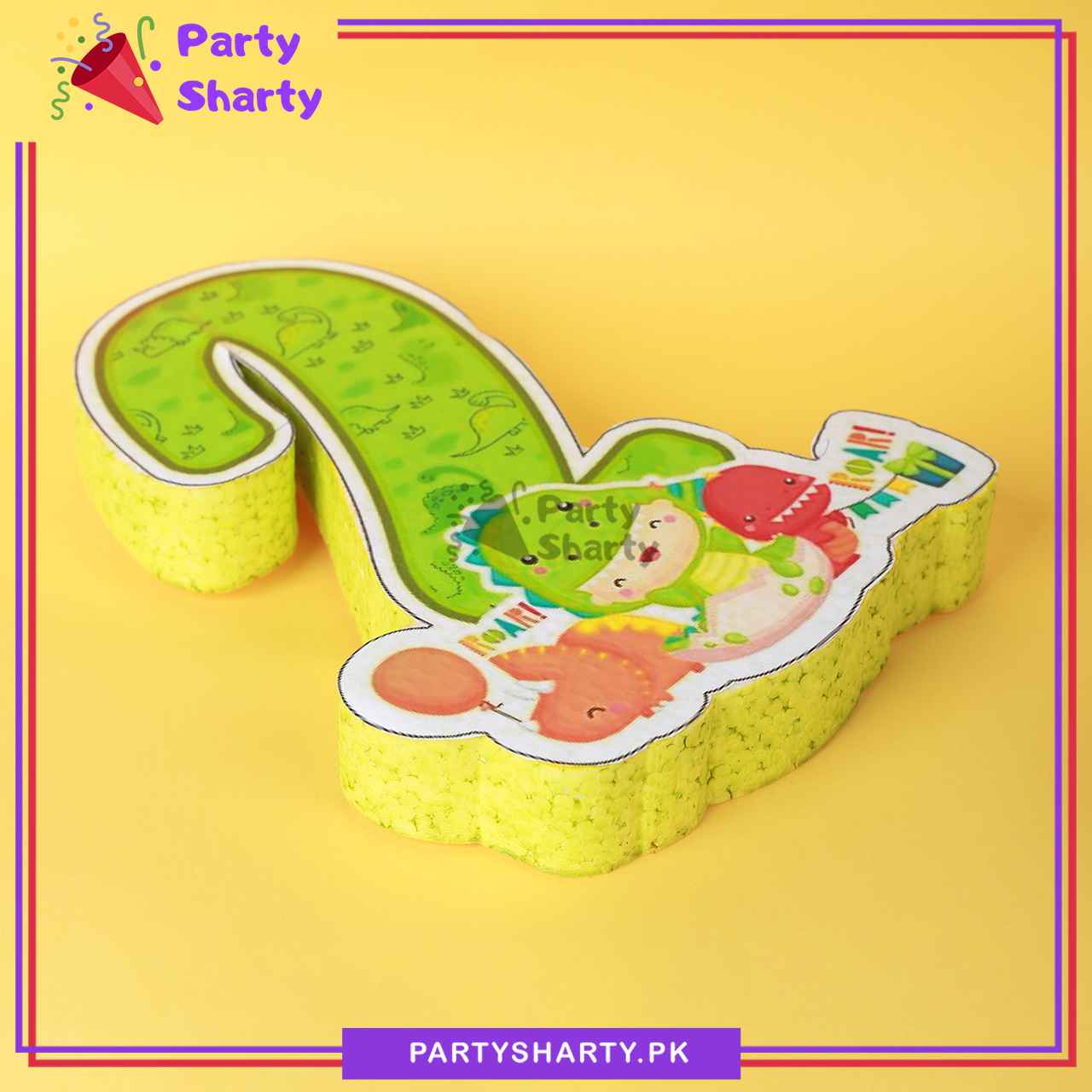 Numeric 2 Thermocol Standee For Dinosaur Theme Based Second Birthday Celebration & Decoration