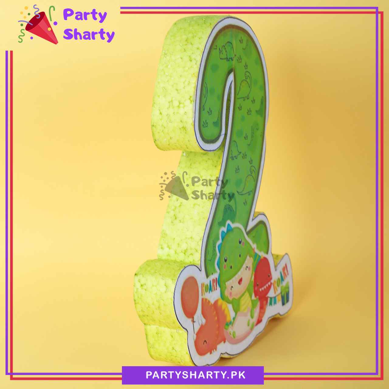 Numeric 2 Thermocol Standee For Dinosaur Theme Based Second Birthday Celebration & Decoration
