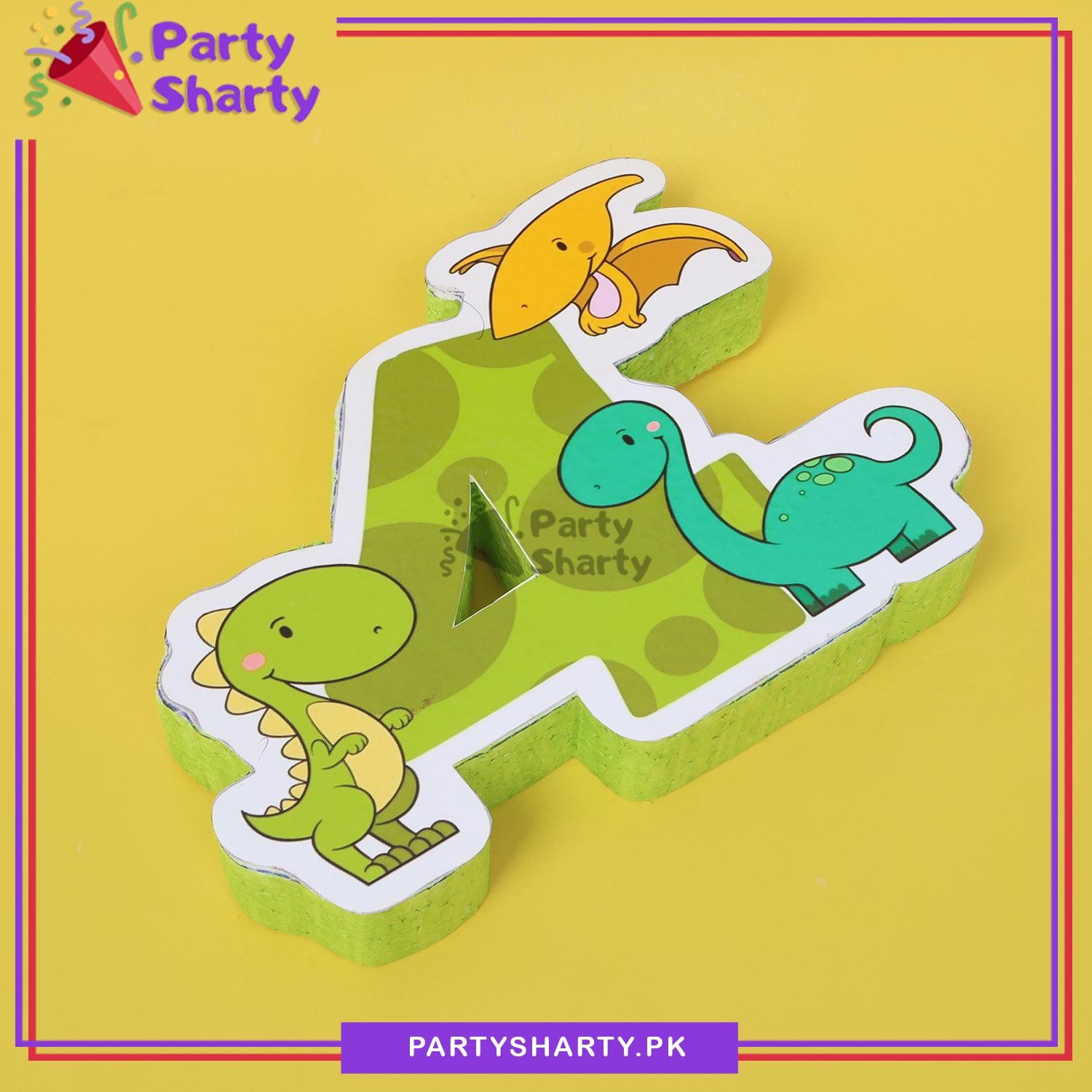 Numeric 4 Thermocol Standee For Dragon / Dinosaur Theme Based Third Birthday Party Decoration