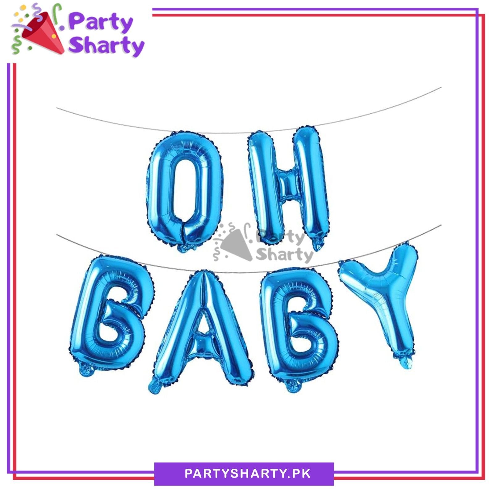 OH BABY Foil Balloon Banner For Welcome Baby Party Decoration & Celebrations