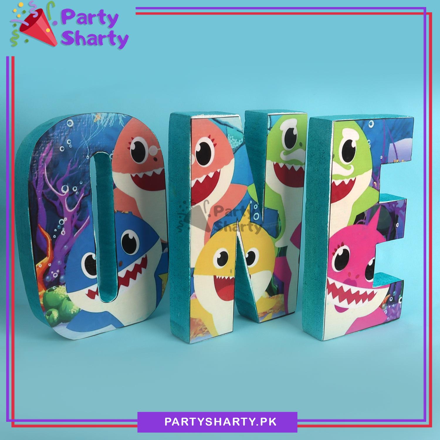 ONE Thermocol Standee For Baby Shark Theme Based First Birthday Celebration and Party Decoration