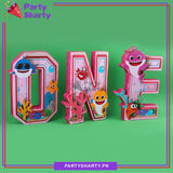 Pink ONE Thermocol Standee For Baby Shark Theme Based First Birthday Celebration and Party Decoration