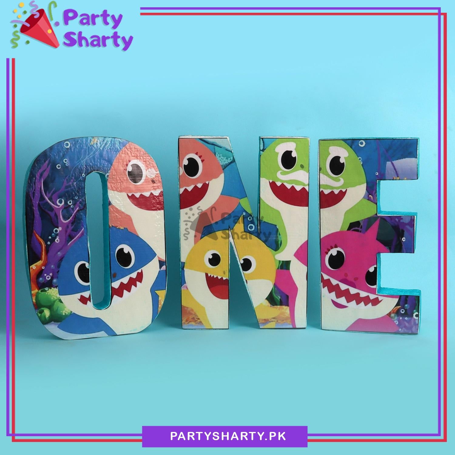 ONE Thermocol Standee For Baby Shark Theme Based First Birthday Celebration and Party Decoration