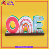 ONE Boho Rainbow Shaped Thermocol Standee For First Birthday Decoration and Celebrations