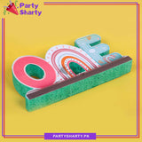 ONE Boho Rainbow Shaped Thermocol Standee For First Birthday Decoration and Celebrations