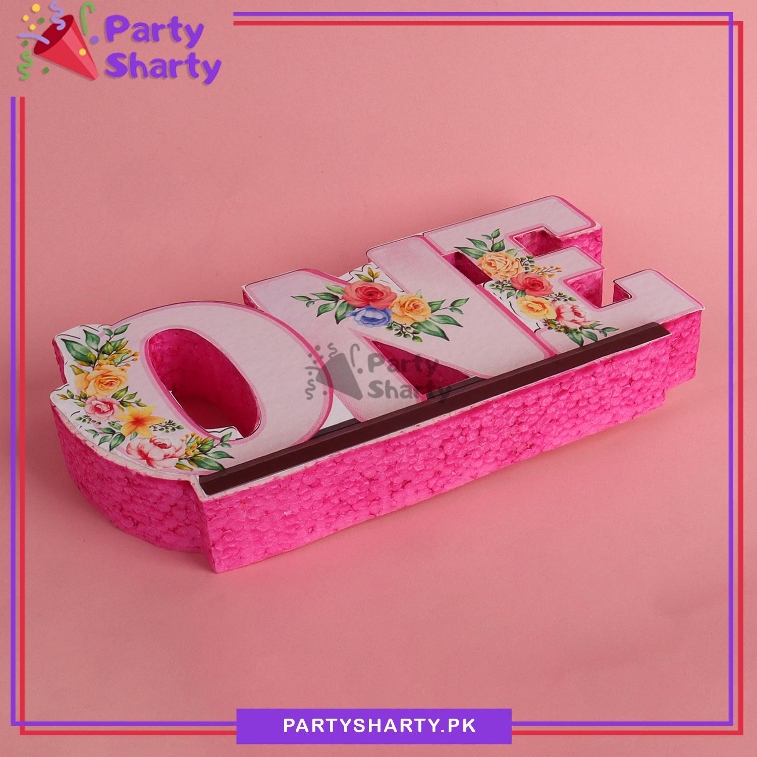 ONE Thermocol Standee For Floral Theme Based First Birthday Celebratio ...