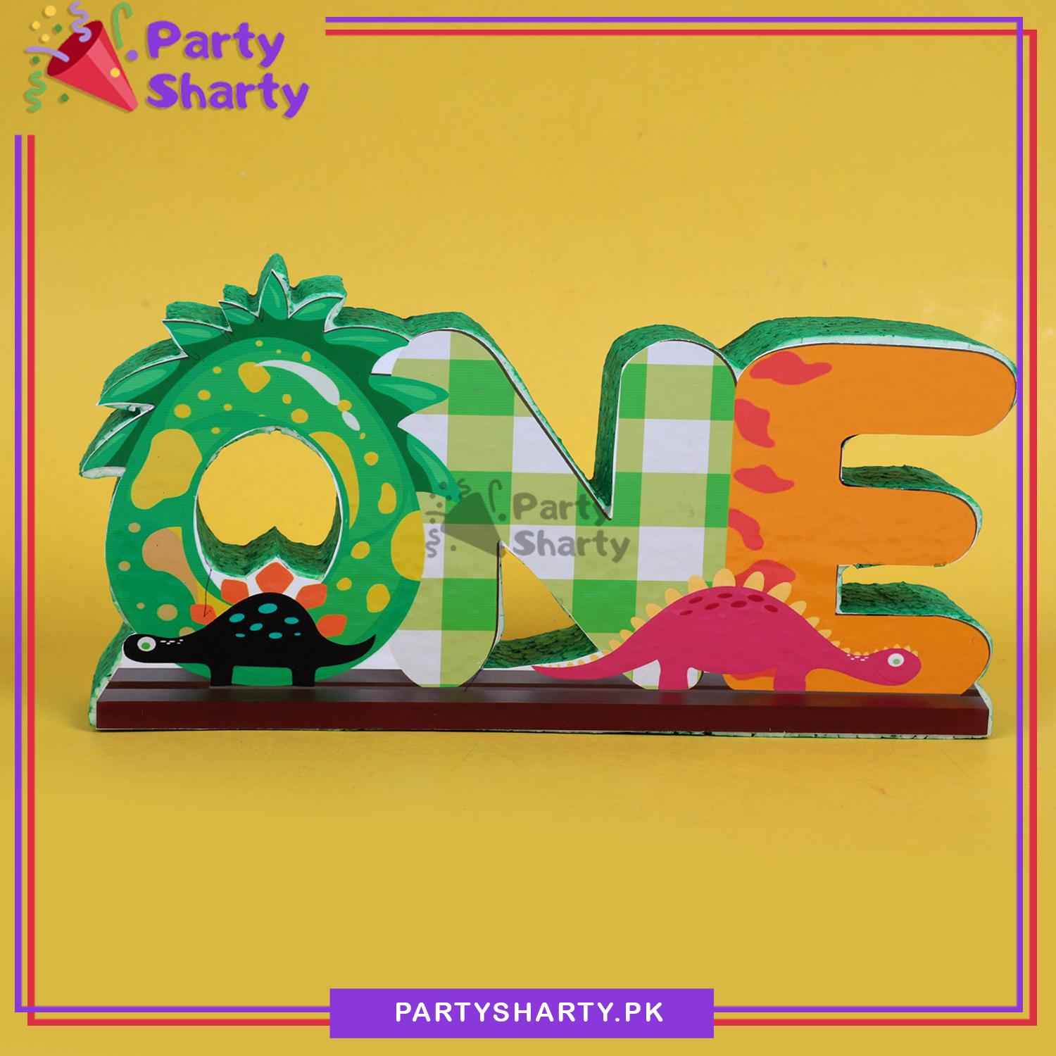 ONE Thermocol Standee For Dinosaur Theme Based First Birthday Celebration and Party Decoration