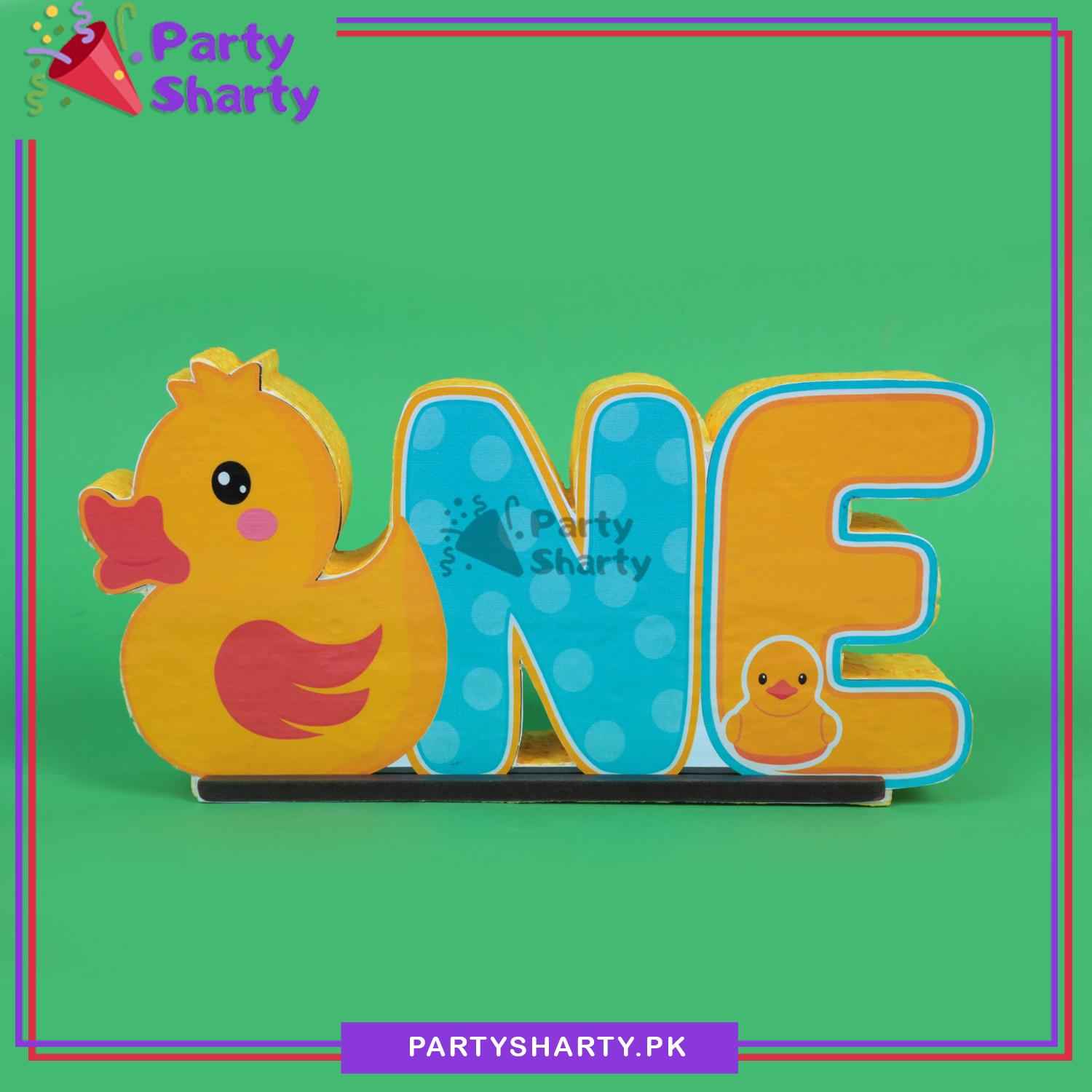 ONE Thermocol Standee For Duck Theme Based First Birthday Celebration and Party Decoration