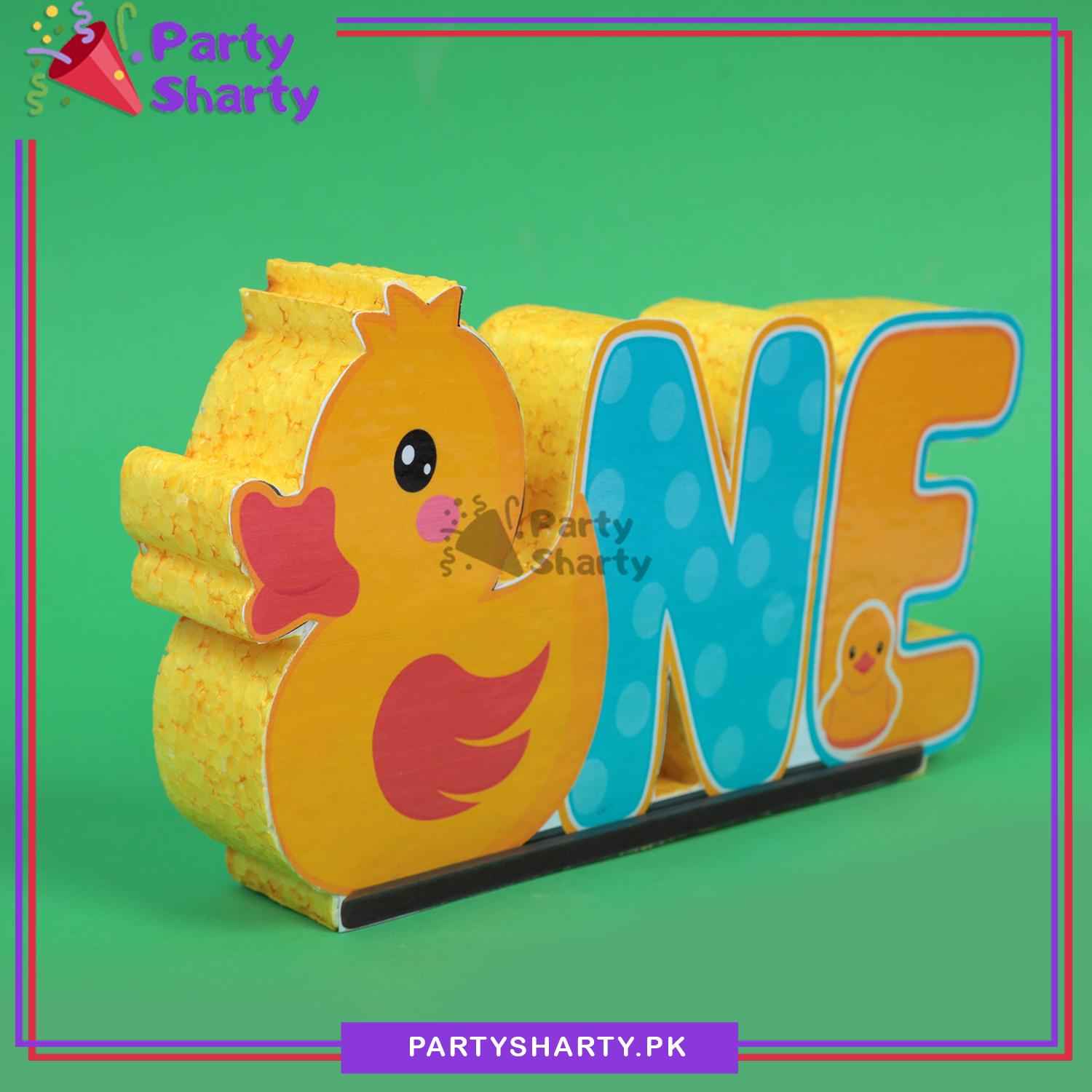 ONE Thermocol Standee For Duck Theme Based First Birthday Celebration and Party Decoration