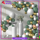 68pcs Olive Green, Golden, Sand White & Peach Balloon Garland Arch Kit For Decoration