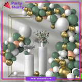 68pcs Olive Green, Golden, White & Peach Balloon Garland Arch Kit For Decoration