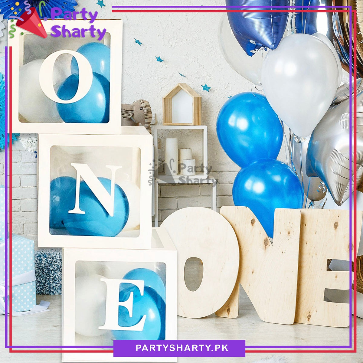 One Box Cy ONE Box, DIY Transparent ONE Boxes for First Birthday Party Decoration ...