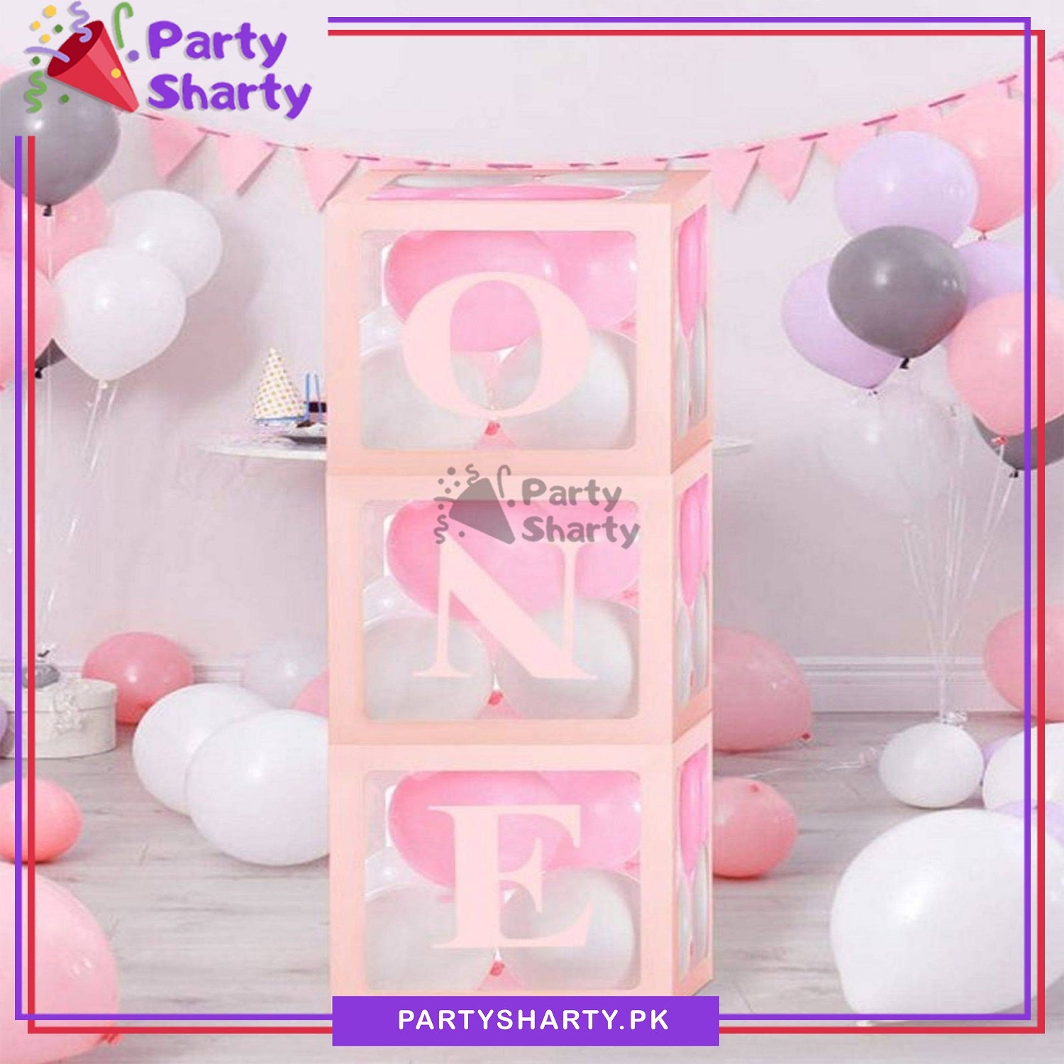 ONE Box, DIY Transparent ONE Boxes for First Birthday Party Decorations