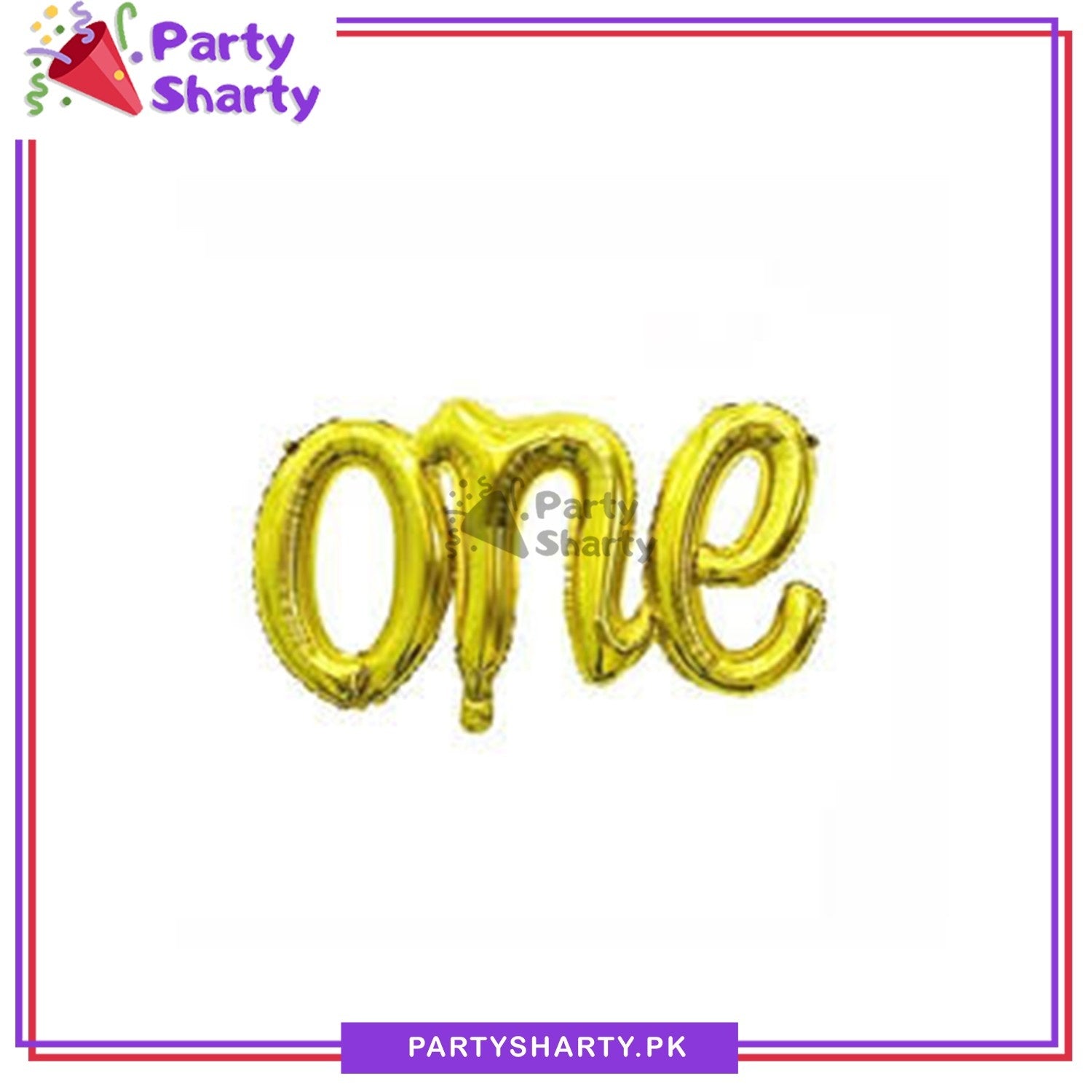 One Scripted Foil Balloon Banner For Kids First Birthday Party / Anniversary Decoration