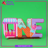 ONE Ice-cream Theme Thermocol Standee For Candyland Theme Based First Birthday Celebration and Party Decoration