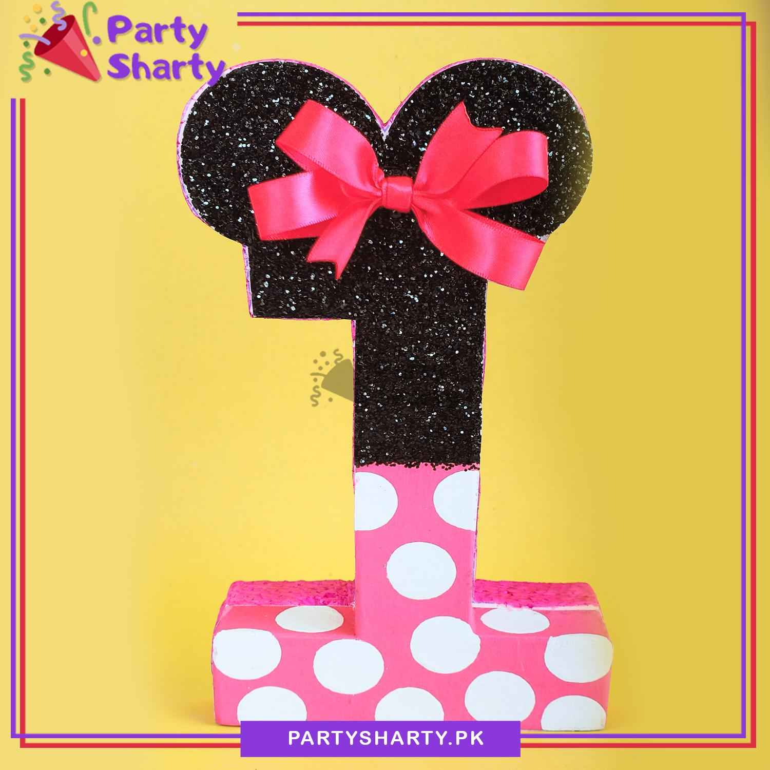 Numeric 1 Thermocol Standee For Minnie Mouse Theme Based First Birthday Celebration and Party Decoration