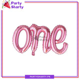 One Scripted Foil Balloon Banner For Kids First Birthday Party / Anniversary Decoration