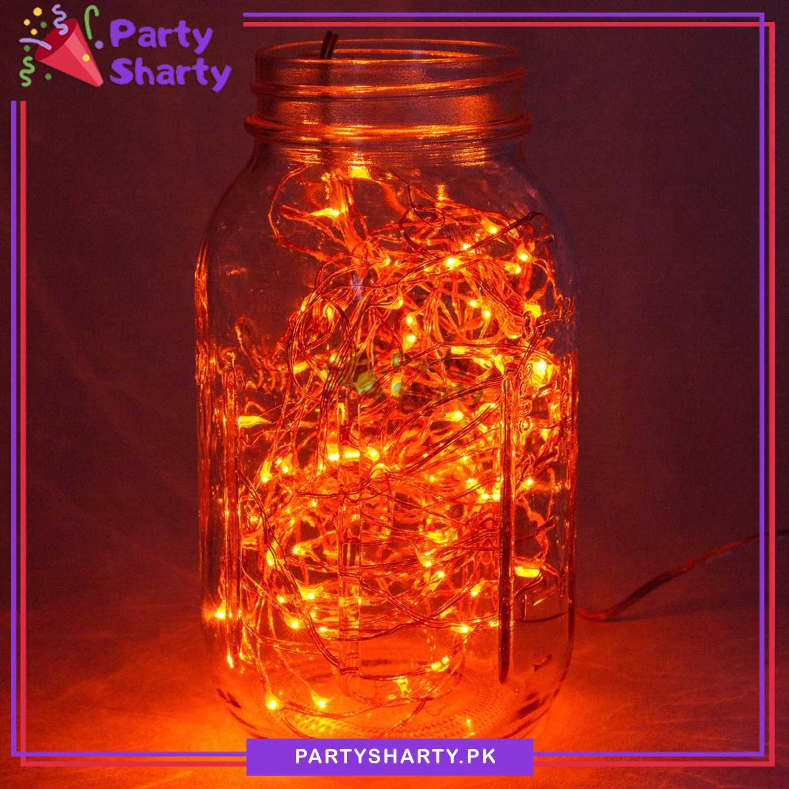 Orange Color Electric Operated Fairy Light - 18 Feet Length For Party Decoration & Celebration