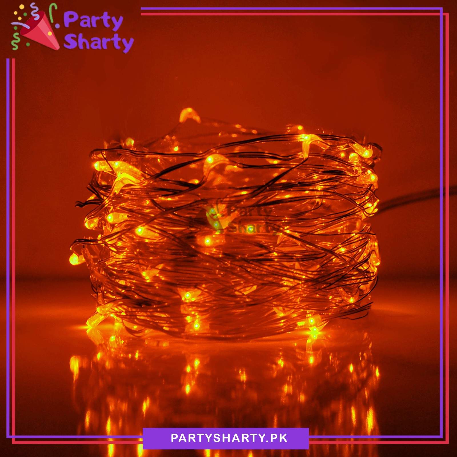 Orange Color Electric Operated Fairy Light - 18 Feet Length For Party Decoration & Celebration