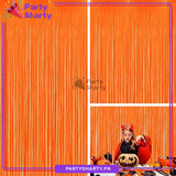 Orange & Black Foil Curtains Best for Back Drop Wall Decoration for Halloween Parties Decoration