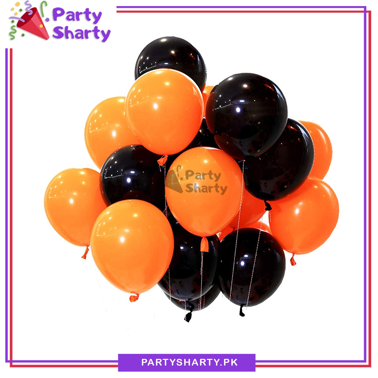 Orange & Black Latex Balloons for Halloween Party Celebration and Decoration