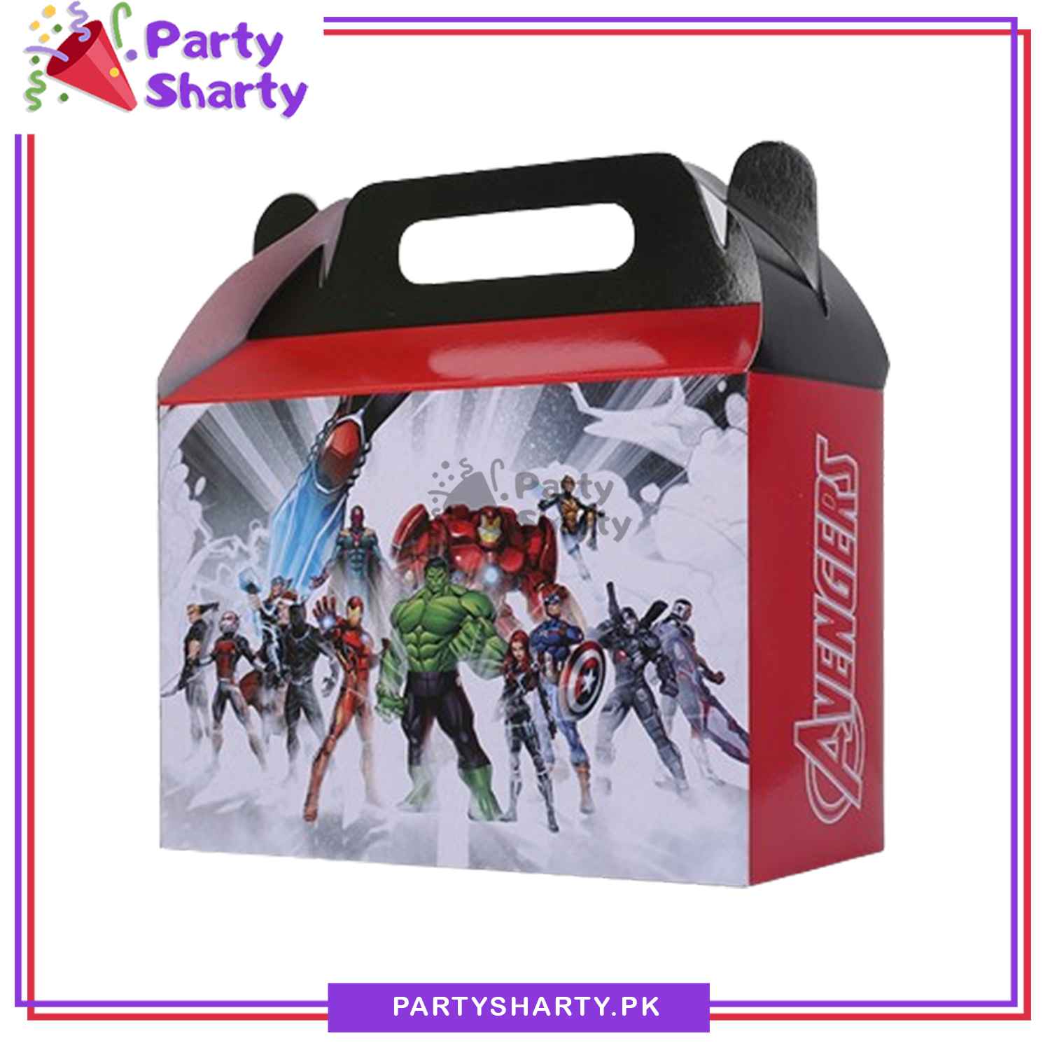 D-3 Avengers Theme Goody Boxes Pack of 10 For Avengers Theme Birthday Decoration and Celebration