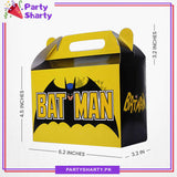 D-2 Batman Theme Goody Boxes Pack of 10 For Batman Theme Birthday Decoration and Celebration