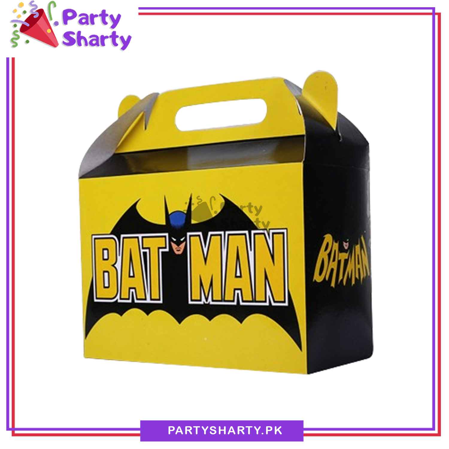 D-2 Batman Theme Goody Boxes Pack of 10 For Batman Theme Birthday Decoration and Celebration