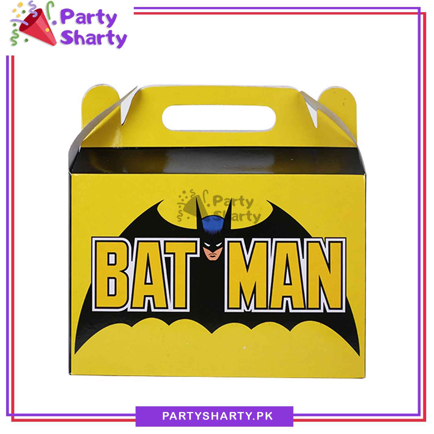 D-2 Batman Theme Goody Boxes Pack of 10 For Batman Theme Birthday Decoration and Celebration