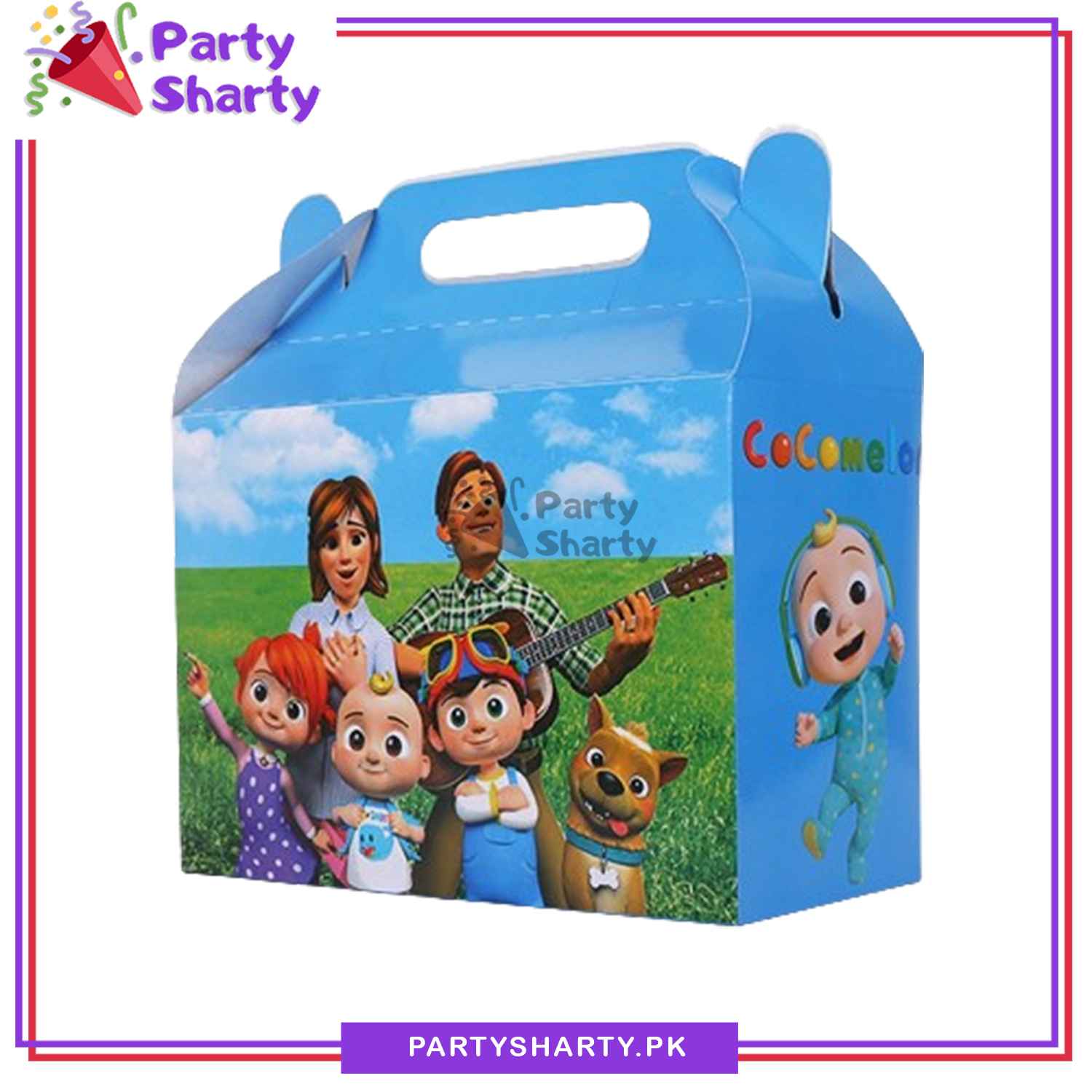 D-2 Cocomelon Theme Goody Boxes Pack of 10 For Cocomelon Theme Birthday Decoration and Celebration