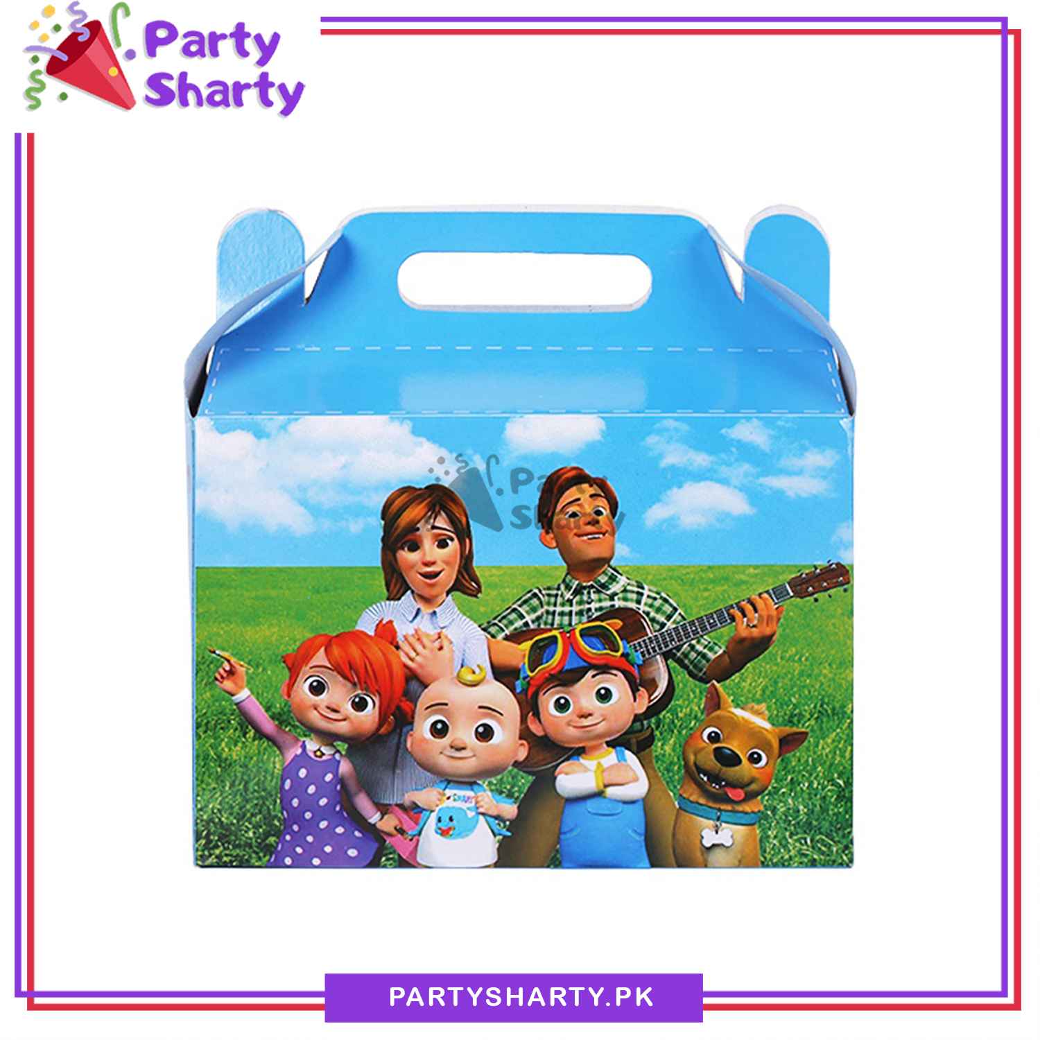 D-2 Cocomelon Theme Goody Boxes Pack of 10 For Cocomelon Theme Birthday Decoration and Celebration