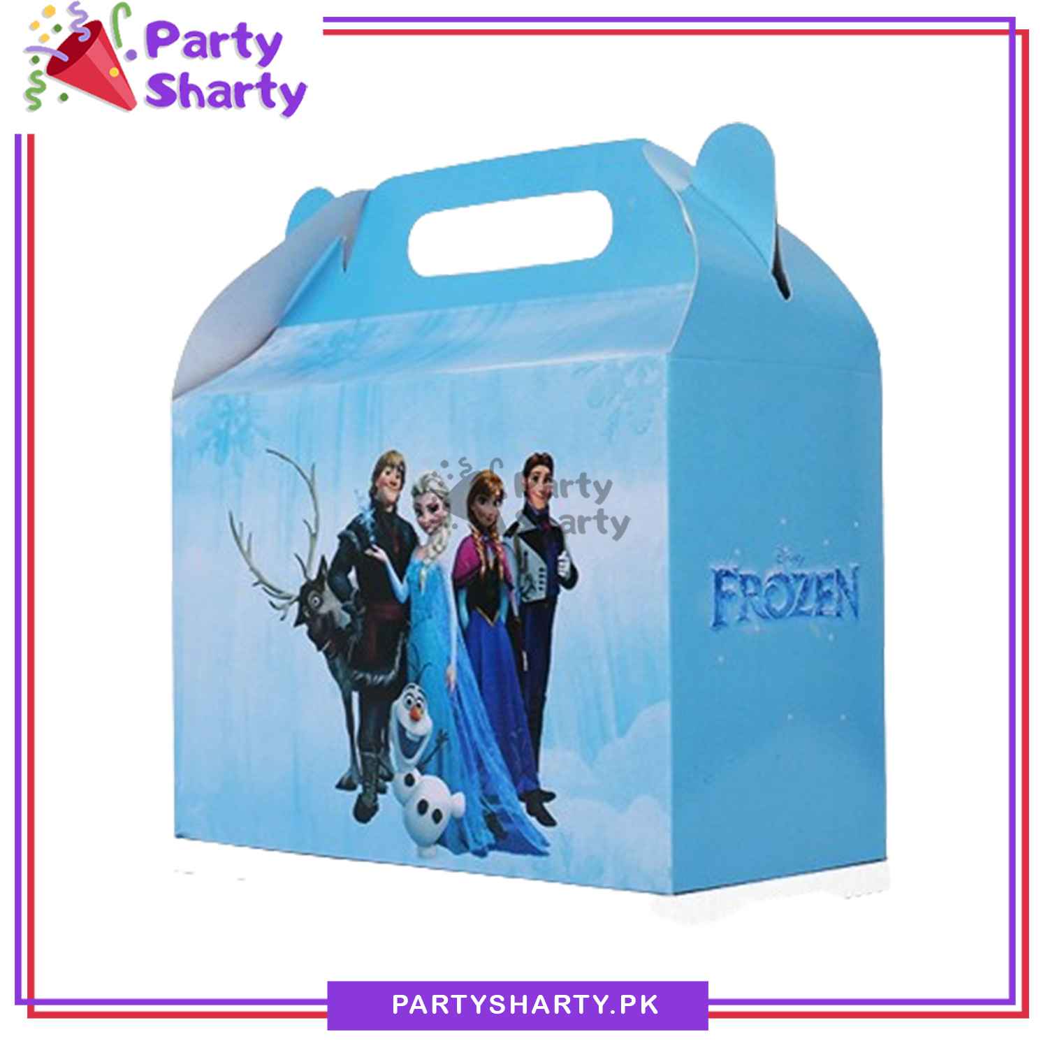D-2 Frozen Elsa Theme Goody Boxes Pack of 10 For Theme Birthday Decoration and Celebration