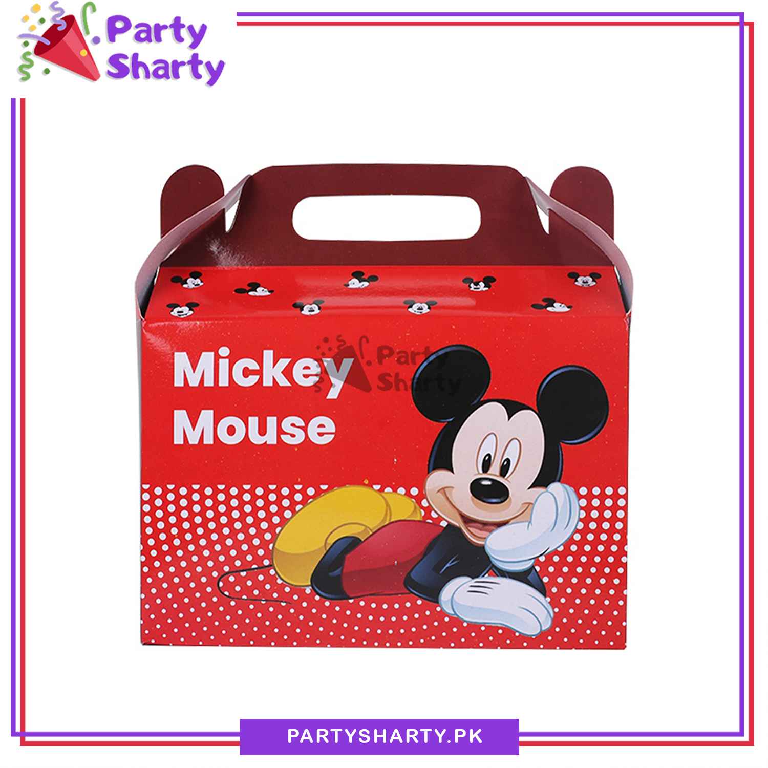Red & Black Mickey Mouse Theme Goody Boxes Pack of 10 For Mickey Mouse Theme Birthday