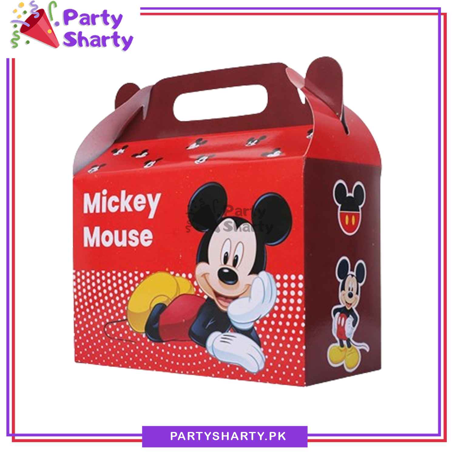 Red & Black Mickey Mouse Theme Goody Boxes Pack of 10 For Mickey Mouse Theme Birthday
