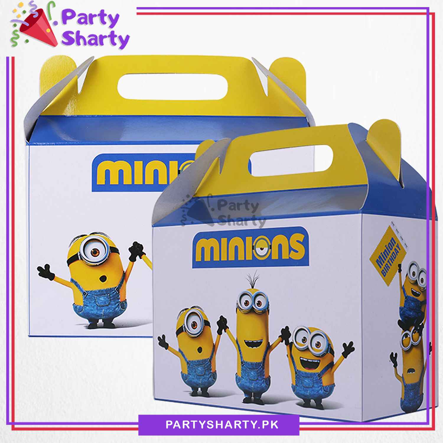 D-3 Minion Theme Goody Boxes Pack Of 10 For Minion Theme Birthday Party and Decoration