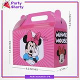 D-2 Minnie Mouse Theme Pink Goody Boxes Pack of 10 For Minnie Mouse Theme Birthday Celebration and Decoration