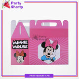 D-2 Minnie Mouse Theme Pink Goody Boxes Pack of 10 For Minnie Mouse Theme Birthday Celebration and Decoration