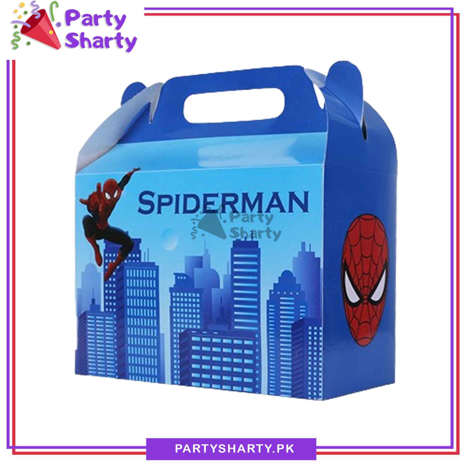D-2 Spiderman Theme Goody Boxes Pack of 10 For Spiderman / Avenger Theme Party Decoration and Celebration