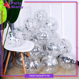 5pcs Confetti Filled Latex Balloons For Party Event Decorations & Celebrations