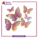 6pcs/Set 3D Holographic Butterfly For Butterfly Theme Event Decorations