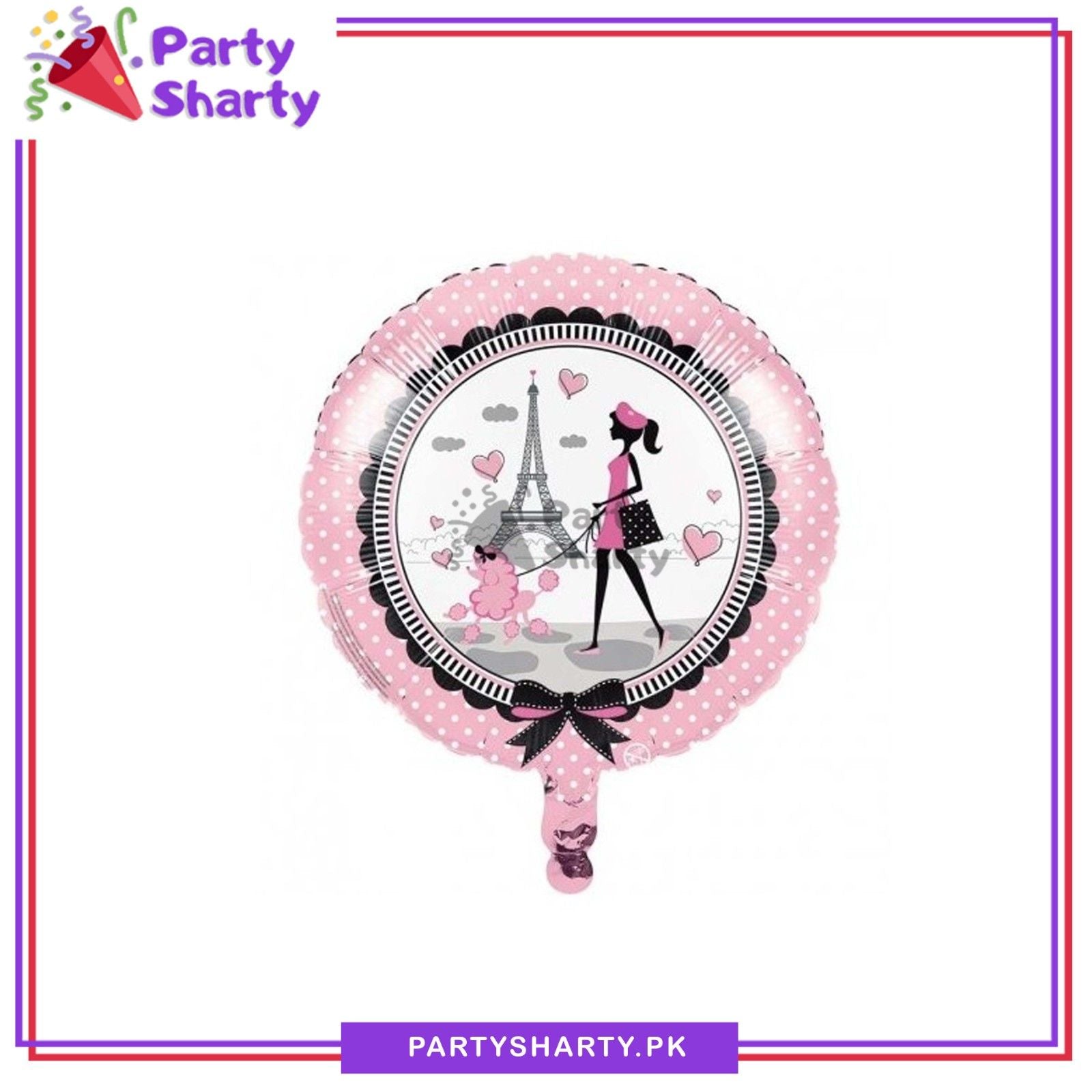 Paris Theme Printed Round Foil Balloon for Theme Decoration & Celebration