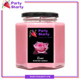 Rose Scented Candle - Hexagonal Glass Jar