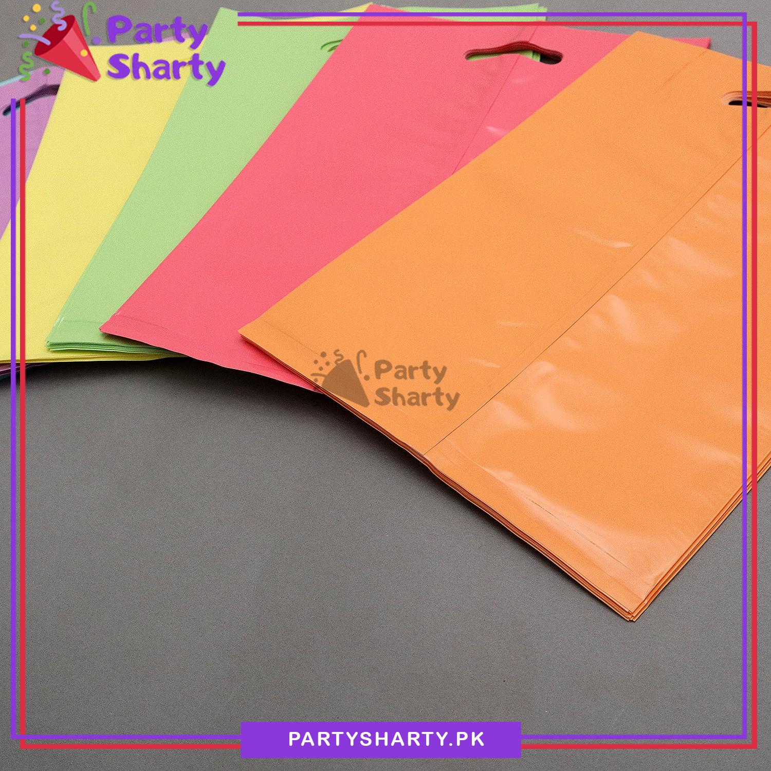 Pastel Color Plastic Goody Bags Pack Of 10 For Birthday Party and Event Favor Bags
